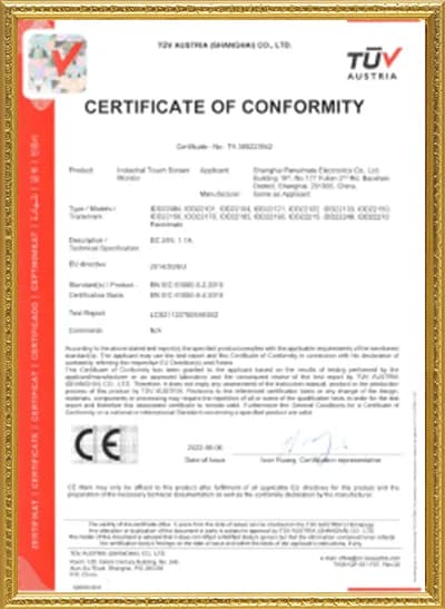 TÜV Austria CE certificate of conformity